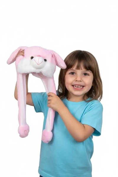 Miniso Kulakları Hareket Eden Peluş Şapka -Tavşan