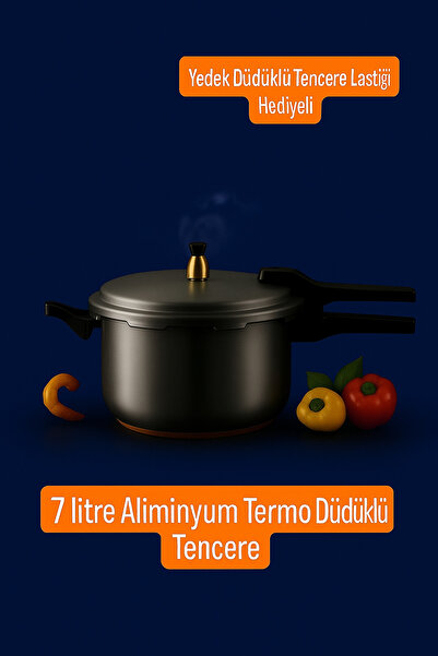 Becenhouse Özay 7 Litre Mat İnox Termo Düdüklü Tencere Yedek Lastik Conta Hed...