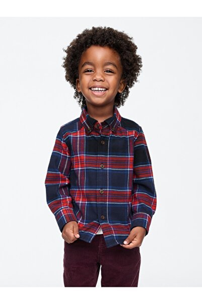GAP Erkek Bebek Çok Renkli %100 Organik Pamuk Flannel Gömlek