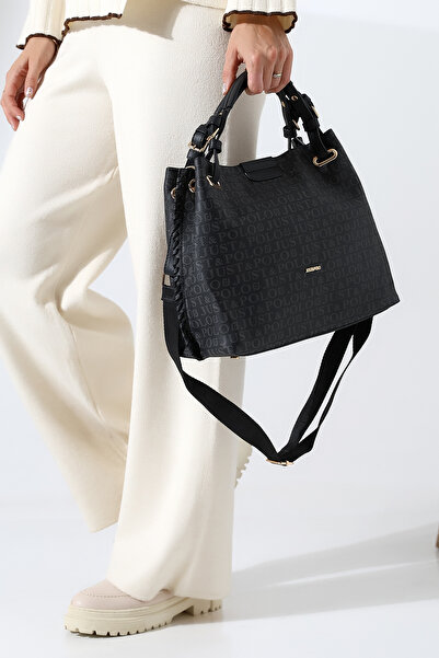 Just Polo Büyük Boy El Örgüsü Detaylı Geniş Askılı Kadın Omuz Ve El Çantası