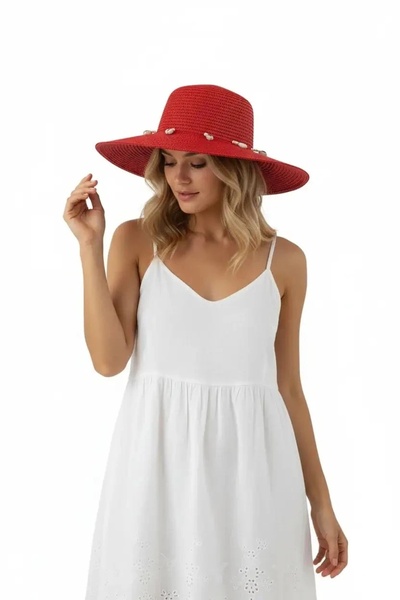 Miniso SheForShe Deniz Kabuklu Nar Çiçeği Hasır Şapka