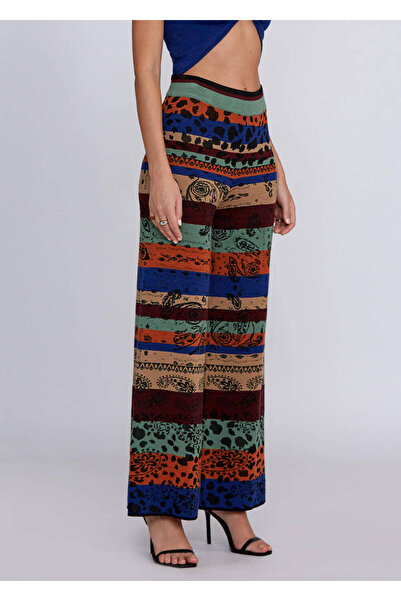 Knitss Desenli Merino Yün Karışımlı Triko Pantolon
