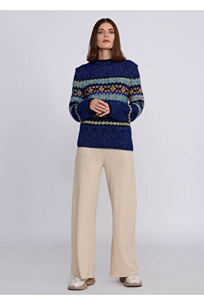 Knitss Tricotaj albastru cu model de iarnă