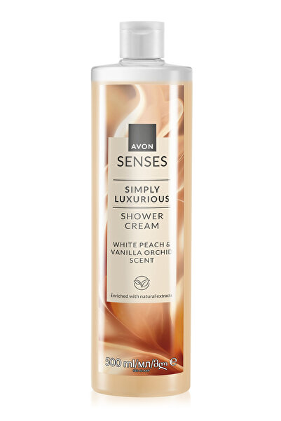 AVON Senses Simply Luxurious Beyaz Şeftali ve Vanilya Kokulu Krem Duş Jeli 500 Ml.