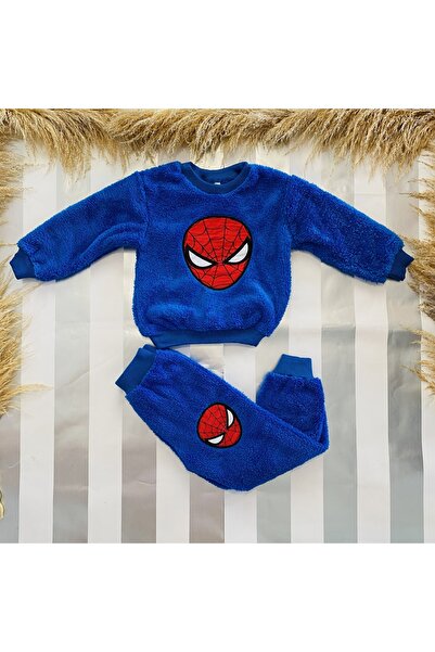 MUSCO Erkek Çocuk Takım Polar Kışlık Örümcek Adam Model Peluş Alt Üst Takım