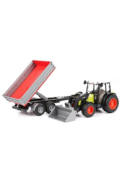 Bruder Tractor Claas Nectis 267F cu incarcator frontal si remorca - Bruder 02112