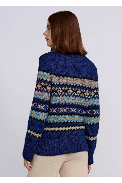 Knitss Tricotaj albastru cu model de iarnă