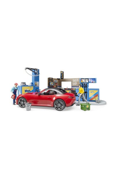 Bruder Gas station with vehicle and car wash - Bruder 62111