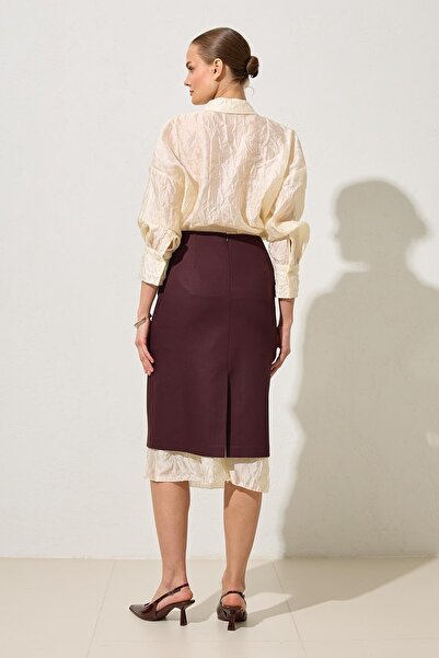 Setre Full Mold Midi Length Skirt with Edge Pocket Detail