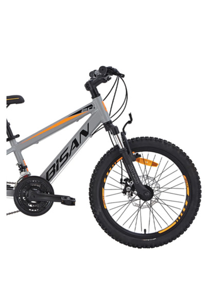 Bisan BİSAN COOPER ÇOCUK BİSİKLETİ 28 CM MD 20 JANT 21 VİTES AÇIK GRİ SİYAH TURUNCU