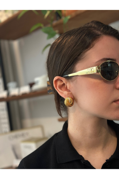 la nuit jewellery Lilas Taşlı Retro Küpe