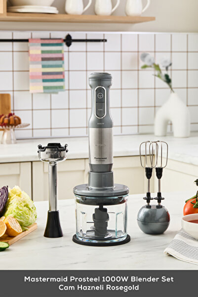Karaca Mastermaid Prosteel 1000W Blender Set Cam Hazneli Galaxy Grey