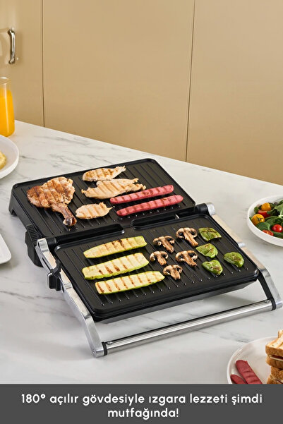 Karaca Inox Toastmate Grill Zaman Ayarlı 2000w Izgara ve Tost Makinesi 6 Dilim Kapasiteli