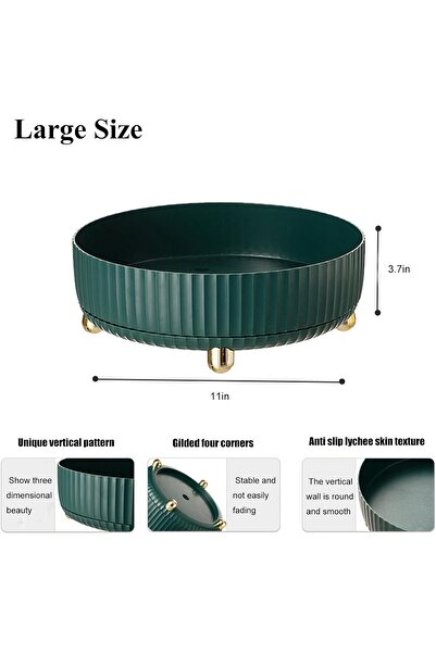 fulina Makeup and Perfume Storage Box, 360 Degree Rotating Dressing Table Storage Tray, 11 Inch (about 27.9