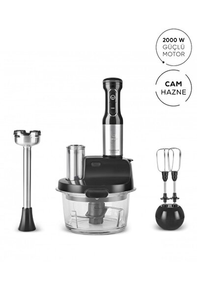 Karaca Mm Prosteel 2000w Cam Mutfak Robotu Siyah - Inox