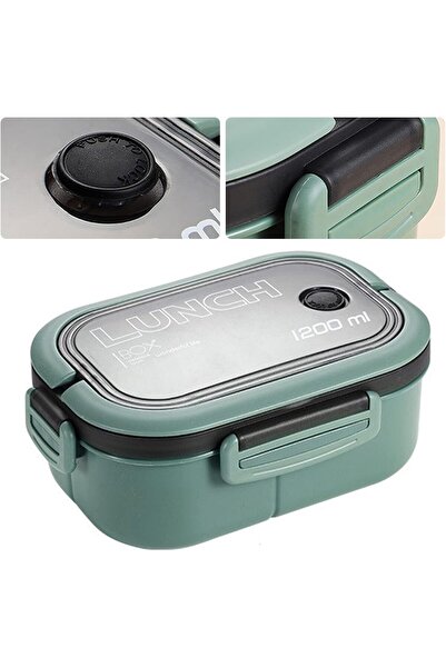 fulina Lunch Box, 1200ml Snack Box Adult Lunch Box for Students and Office Workers (green)