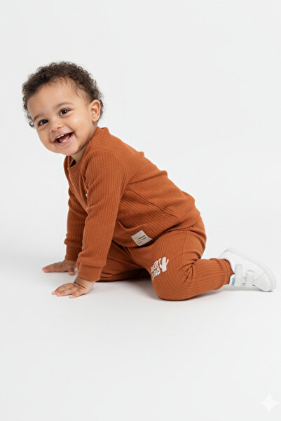 voyyo kids baby Baby Boy Ribbed, Seasonal 6-9-12-18-24 Month Cactus Embroidered Long Sleeve Top and Bottom Set