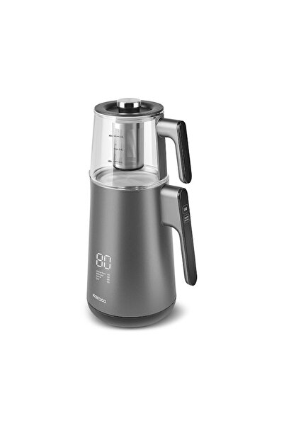 Karaca Cool Touch 1502 - Double Walled Tea Maker with Digital Display - Silver