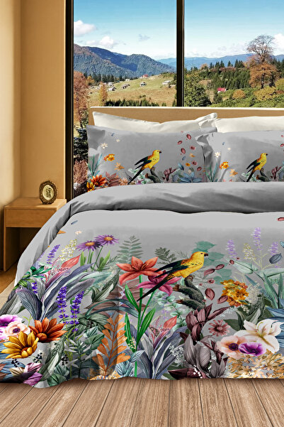 MonoHome Σετ Παπλωματοθήκη Διπλό 100% Βαμβακερό Εφαρμοσμένο Σεντόνι Forest