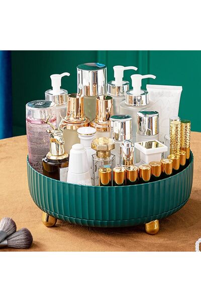 fulina Makeup and Perfume Storage Box, 360 Degree Rotating Dressing Table Storage Tray, 11 Inch (about 27.9