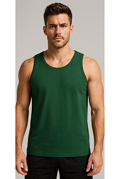 rood Men's Short Sleeve Rib Tank Top