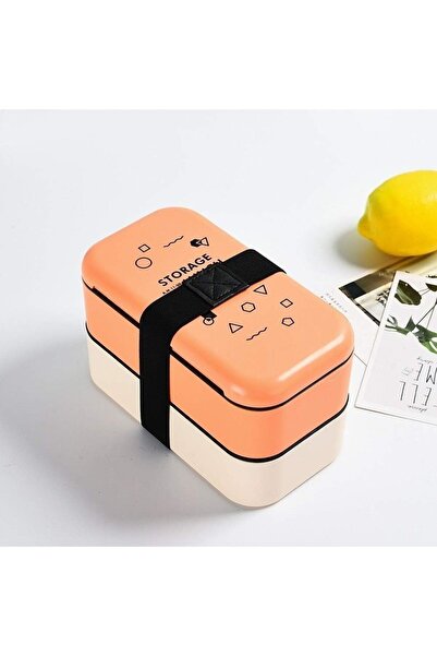 fulina Double-layer Plastic Lunch Box, Portable Large-capacity Microwave Oven Lunch Box for Office Workers