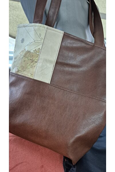 Makyajistanbul EL ÇANTASI kahverengi PATCHWORK