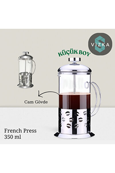ViZKA French Press , Filtre Kahve , Bitki Çayı Demleme Cam 350ml