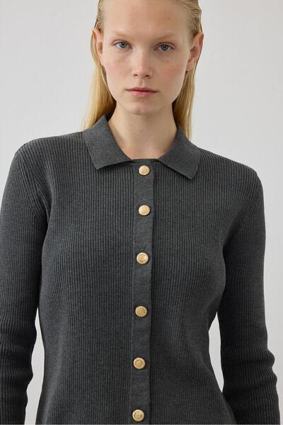 TERZİ DÜKKANI GOLD PAMUK TRİKO HIRKA GRİ