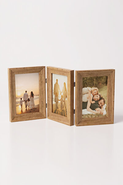 Ahsen resim çerçeve مجموعة إطارات صور خشبية المظهر مكونة من 3 قطع مع زجاج مقاس 10×15