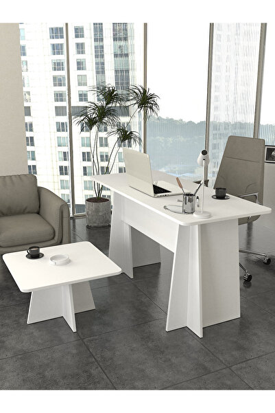 dorpek Kula Ofis Masası Set Ofis Masası Ve Sehpası - 2 Parça