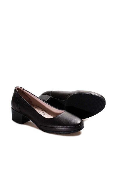 FAST STEP Γυναικεία παπούτσια με χοντρό τακούνι από γνήσιο δέρμα 889ZA5065