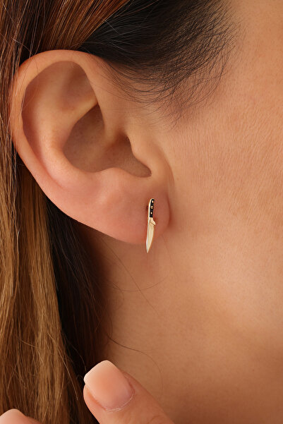 GENORO JEWEL 14 Ayar Altın Somer Şef Bıçak Küpe