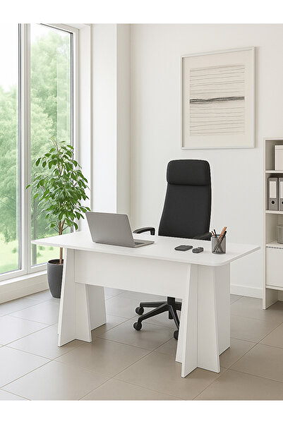 dorpek Kula Yönetici Ofis Masası Çalışma Masası Beyaz