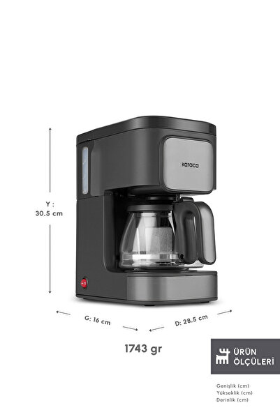 Karaca Just Coffee Aroma 2 in 1 Filtre Kahve Makinesi Space Gray