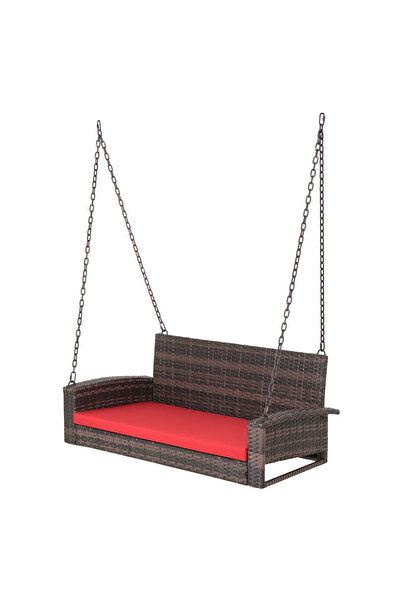 Maison Mex 2-seater garden/terrace swing, LISBOA, L.130 l.58 H.60 cm, brown/red