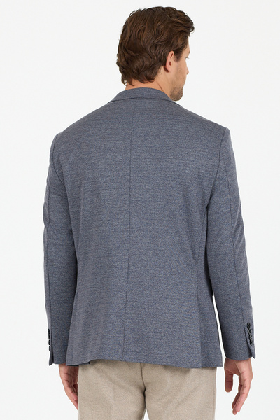 Frappoli Savue Men's Navy Blue Cotton Blend Lycra Stretch Fabric Sports Blazer Jacket