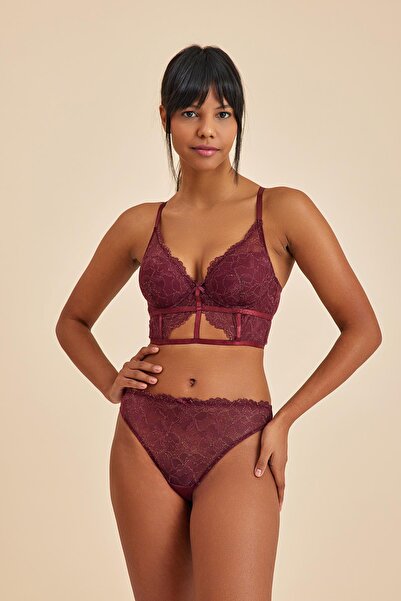 Amarelle Chiloți slip din dantelă Roma Burgundy