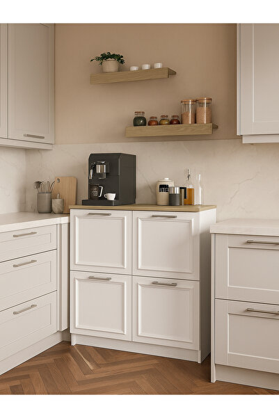 dorpek Nifida Çok Amaçlı Dolap Kiler Dolabı Raflı Kahve Köşesi Beyaz - Rota