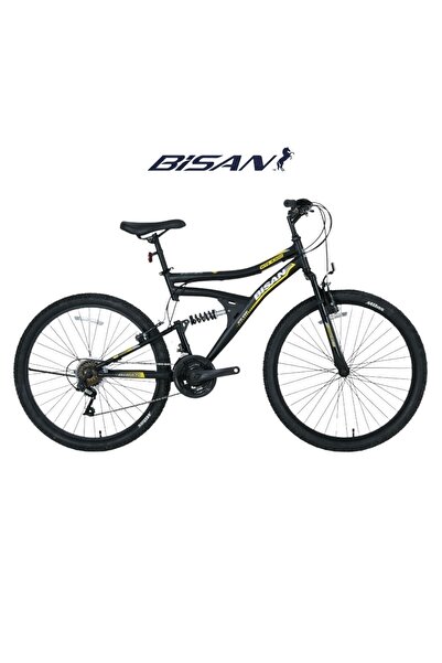 Bisan Mts 4300 V Fren 21 Vites 24 Jant Dağ Bisikleti Çift Amortisörlü Siyah Sarı 40 Kadro