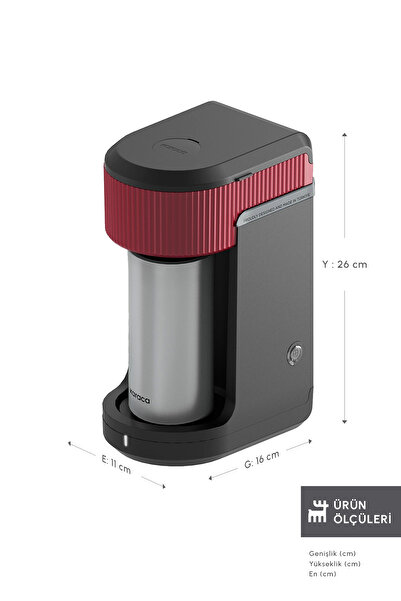 Karaca Mono Black Filtre Kahve Makinesi Cherry Red