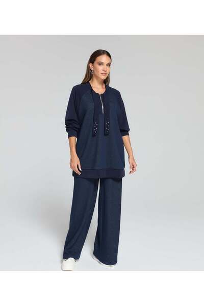 FUAT GÜRSEN Fermuar Detaylı Pantolonlu İkili Takım