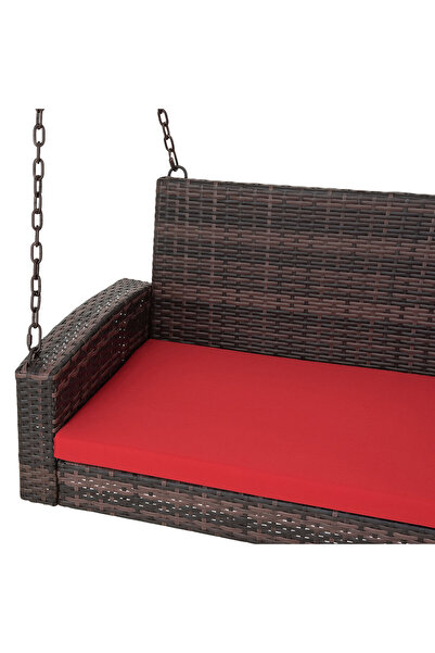 Maison Mex 2-seater garden/terrace swing, LISBOA, L.130 l.58 H.60 cm, brown/red