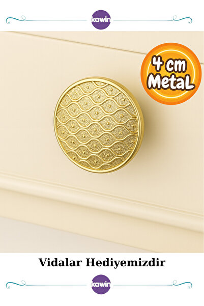 Kawin Lüks Altın Metal 40mm (4cm) Süslü Mantar Düğme Mutfak Çekmece Ufo Kulp ...