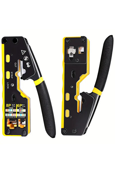 Derwell Yeni Nesil Ez RJ45 Ağ Crimper Çok İşlevli Ethernet Sıkma Pensesi Kesm...