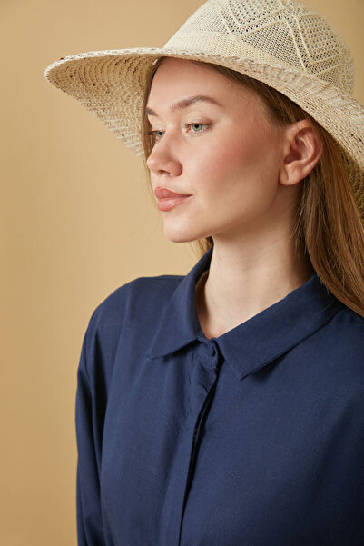 ZÜLAYS Geniş Manşetli Elbise Lacivert