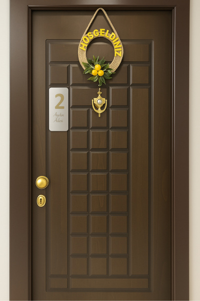 Happynesso Kişiye Özel Lazer Kazımalı Pleksi Kapı Tabelası - Ev & Apartman Girişi için Uygun