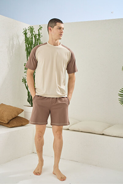 KLY %100 Pamuk Erkek O.Yaka Şortlu Takım Şık Tasarım 2022