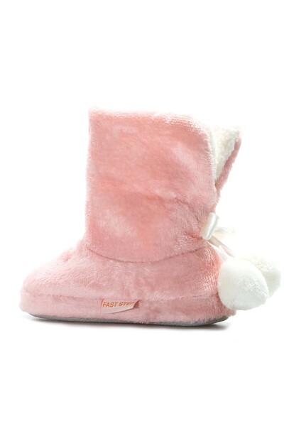 FAST STEP Unisex Pudra Içi Yünlü Ev Pandufu Ev Botu Ev Ayakkabısı 331xa099