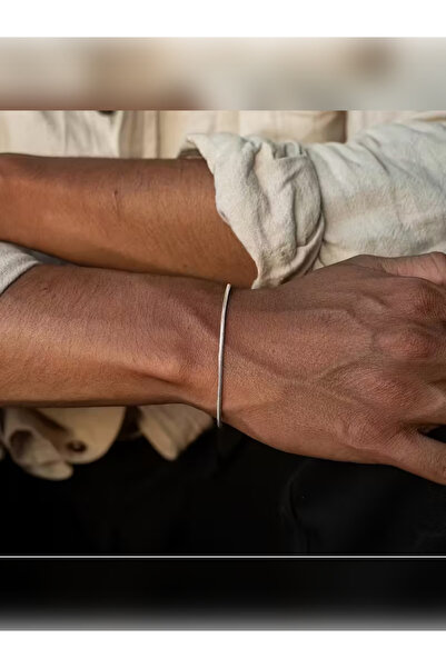 PURE BERRY سوار فولاذي رفيع للجنسين بلون فضي